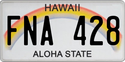 HI license plate FNA428