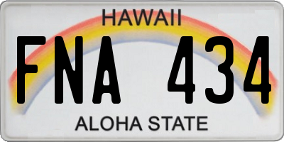 HI license plate FNA434