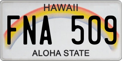 HI license plate FNA509