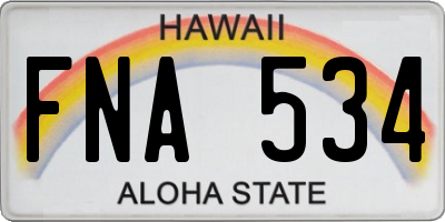 HI license plate FNA534