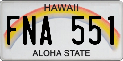 HI license plate FNA551
