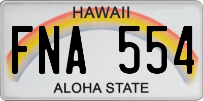HI license plate FNA554