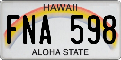 HI license plate FNA598