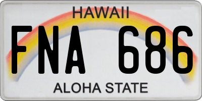 HI license plate FNA686