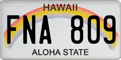 HI license plate FNA809