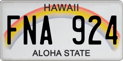 HI license plate FNA924