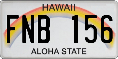 HI license plate FNB156