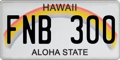 HI license plate FNB300