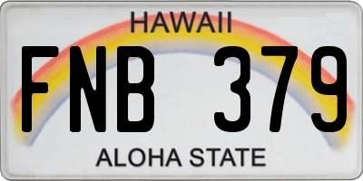 HI license plate FNB379