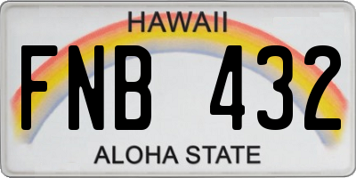 HI license plate FNB432