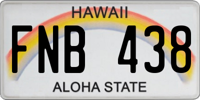 HI license plate FNB438