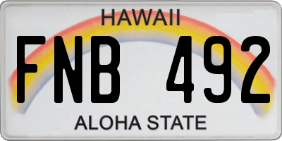 HI license plate FNB492