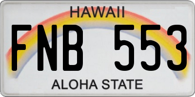 HI license plate FNB553