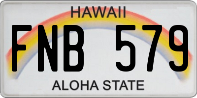 HI license plate FNB579