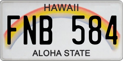 HI license plate FNB584