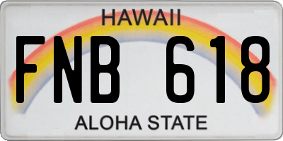 HI license plate FNB618