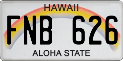 HI license plate FNB626