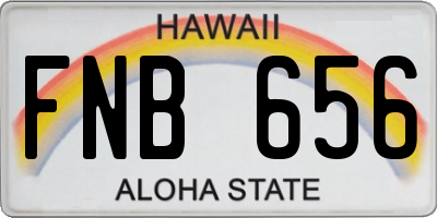 HI license plate FNB656