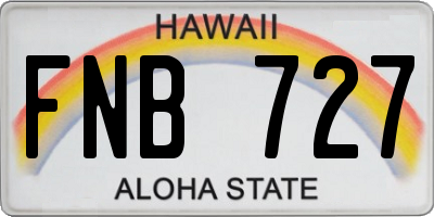 HI license plate FNB727