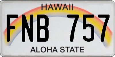 HI license plate FNB757