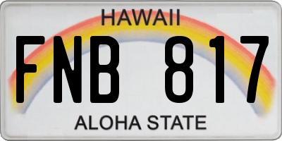 HI license plate FNB817