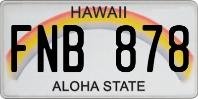 HI license plate FNB878