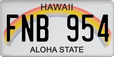HI license plate FNB954
