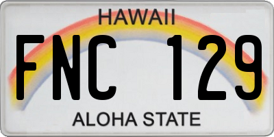 HI license plate FNC129