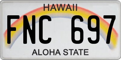 HI license plate FNC697