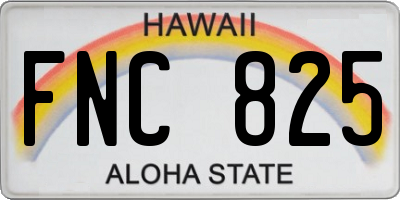 HI license plate FNC825