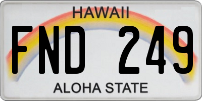 HI license plate FND249