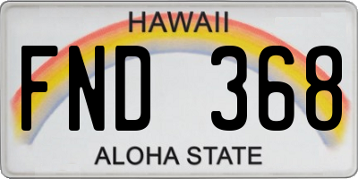 HI license plate FND368