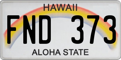 HI license plate FND373