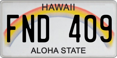 HI license plate FND409