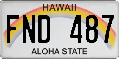 HI license plate FND487