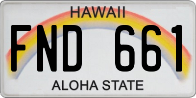 HI license plate FND661