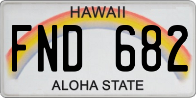 HI license plate FND682
