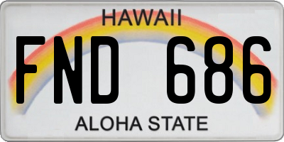 HI license plate FND686