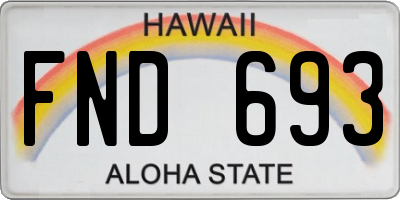 HI license plate FND693
