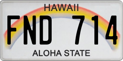 HI license plate FND714