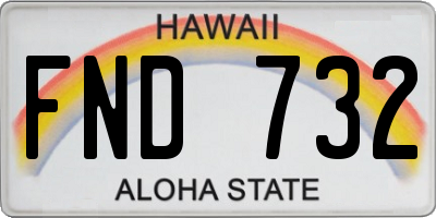 HI license plate FND732