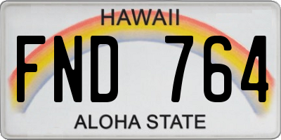 HI license plate FND764