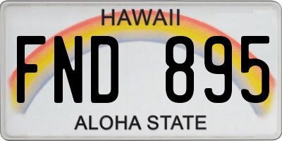 HI license plate FND895