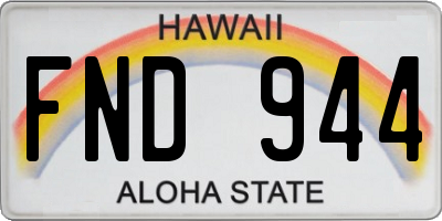 HI license plate FND944