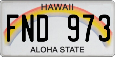 HI license plate FND973