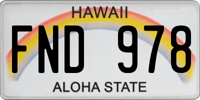 HI license plate FND978