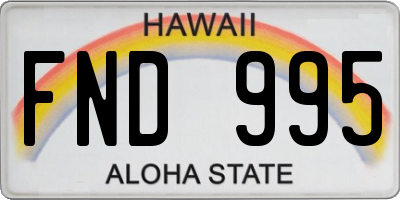 HI license plate FND995