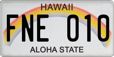HI license plate FNE010