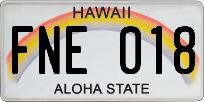 HI license plate FNE018