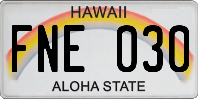 HI license plate FNE030
